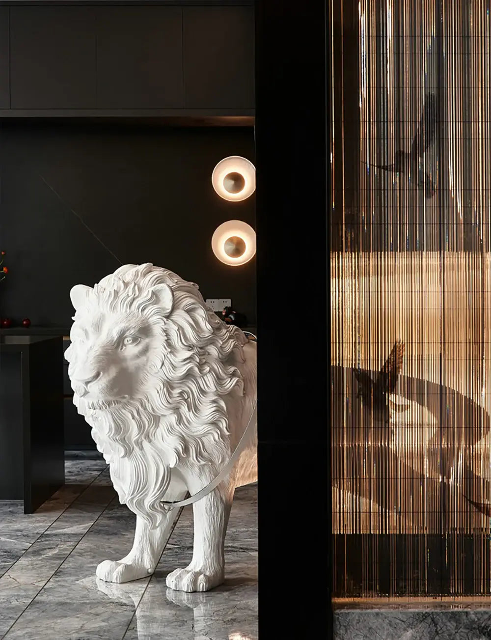 Lion Statue Floor Lamp