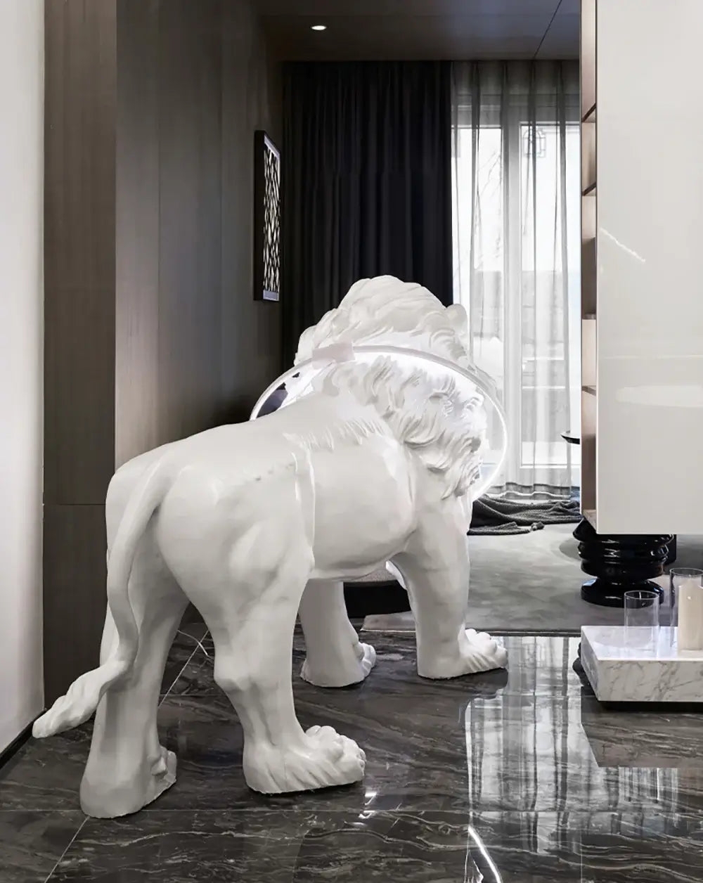Lion Statue Floor Lamp