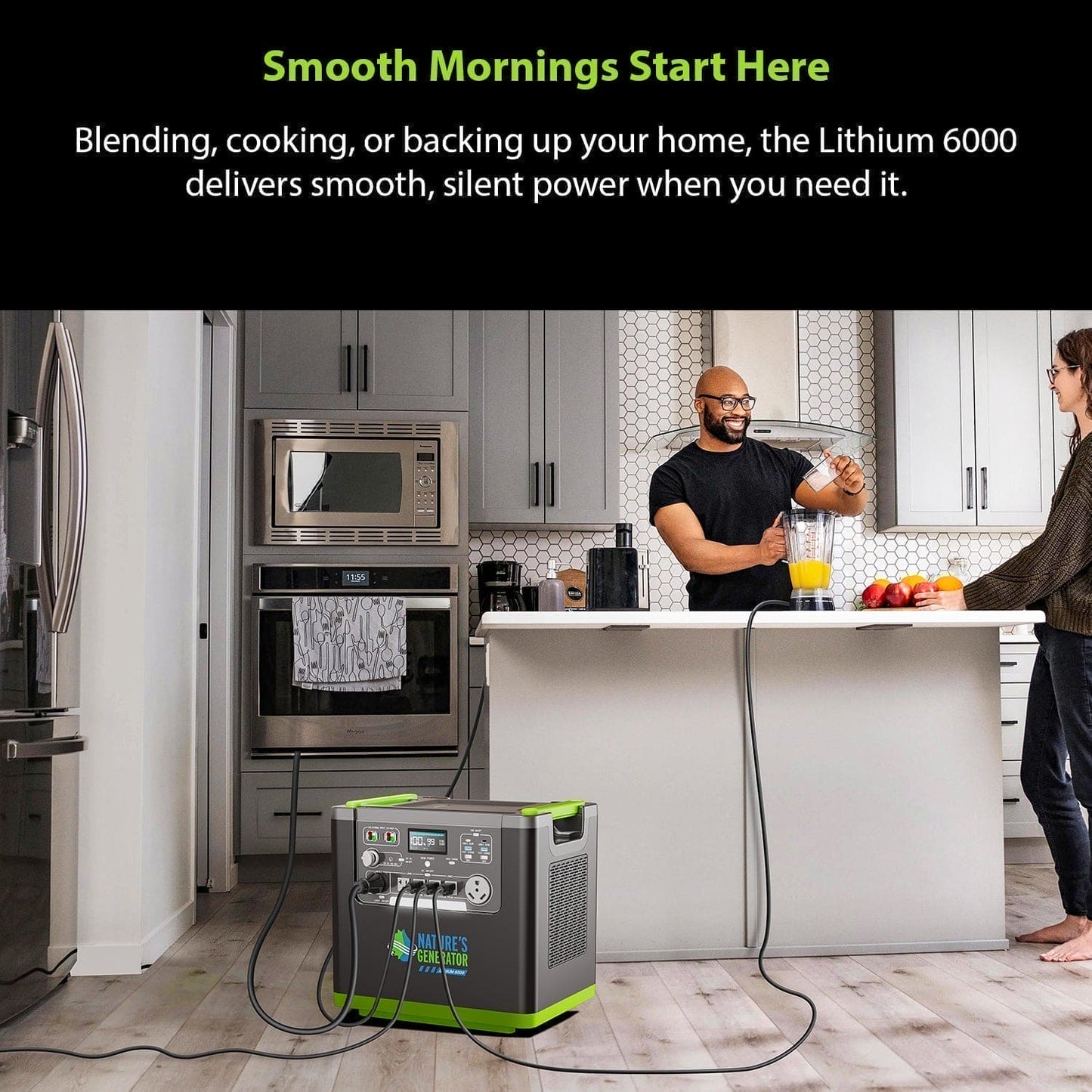 Nature's Generator Lithium 6000 and Transfer Switch