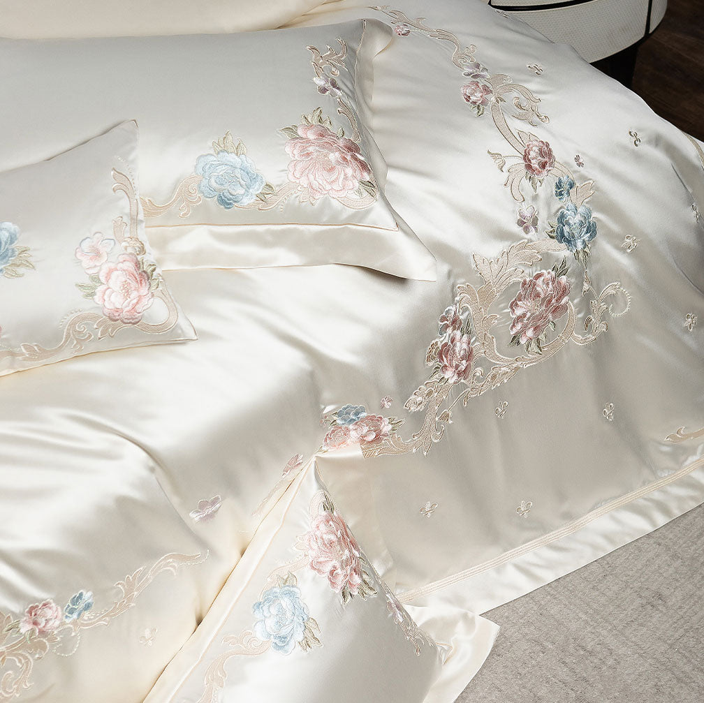 Luxury Royal 140s Cotton-Silk Embroidered Bedding Set | 3CARATS