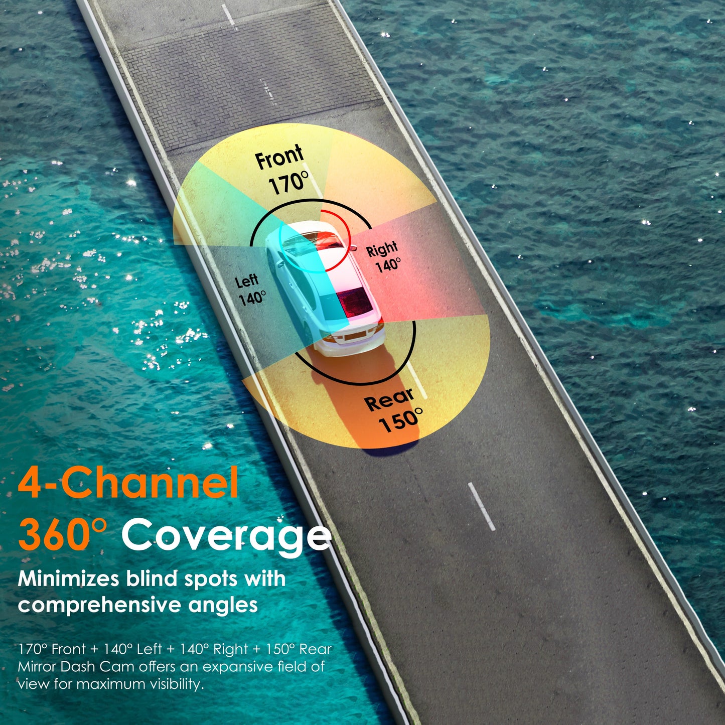 Rexing M4 4-CHANNEL MIRROR DASH CAM 12” Touch Screen Mirror