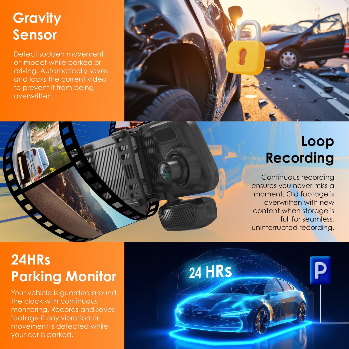 Rexing M4 4-CHANNEL MIRROR DASH CAM 12” Touch Screen Mirror