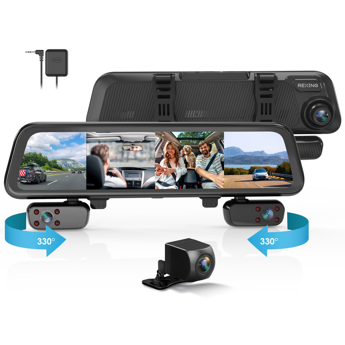 Rexing M4 4-CHANNEL MIRROR DASH CAM 12” Touch Screen Mirror