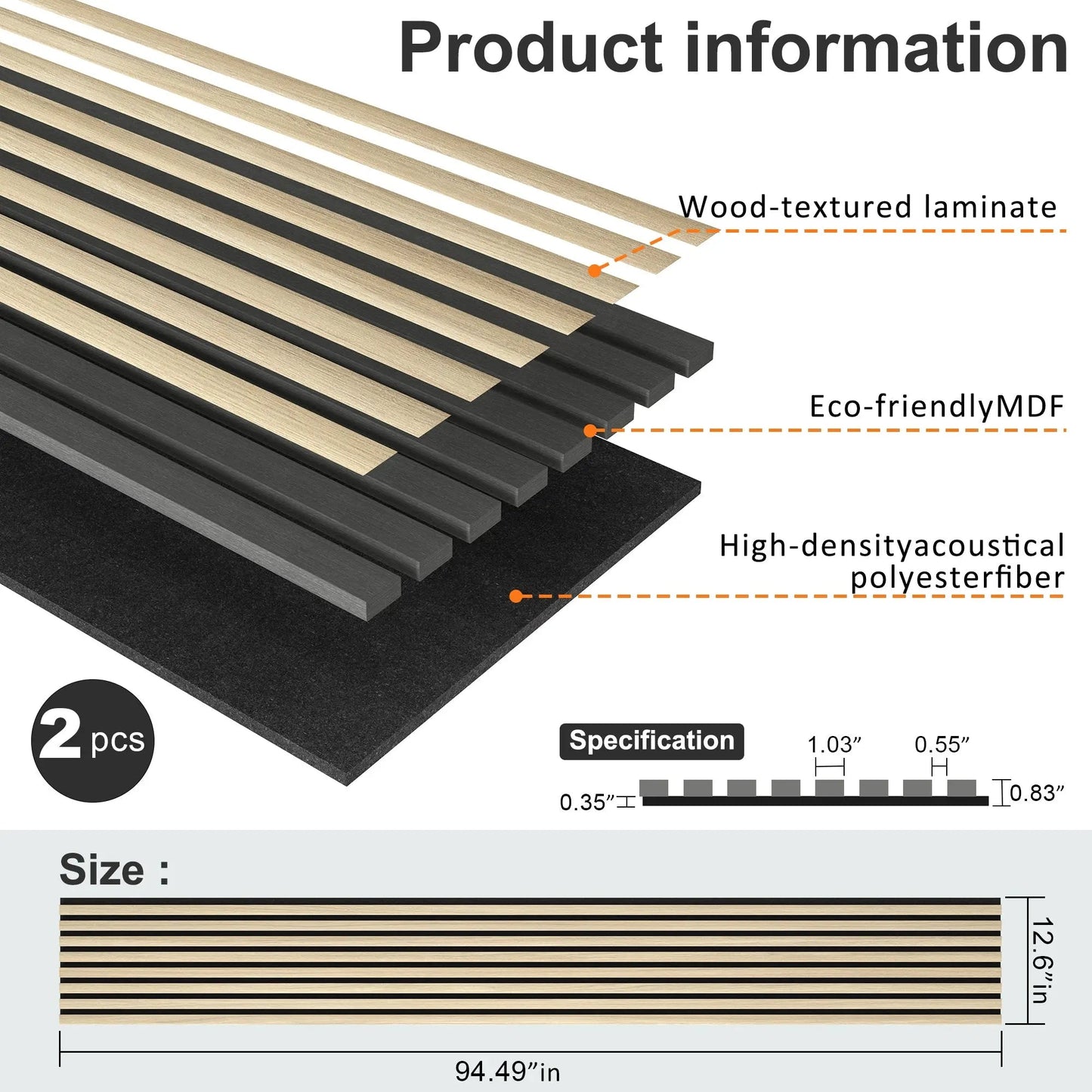 MDF Acoustic Slat Wood Wall Panels