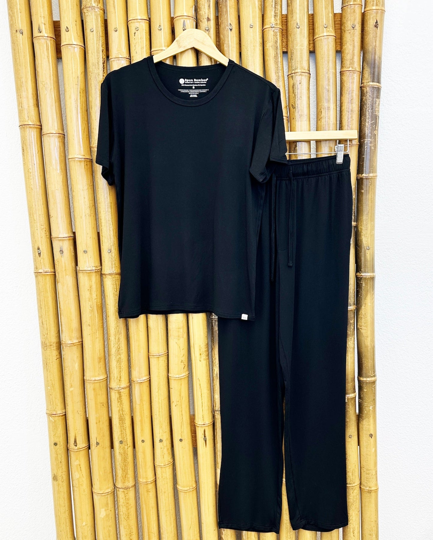 Men's Soft Bamboo Pajama Set - Short Sleeve Top & Pants