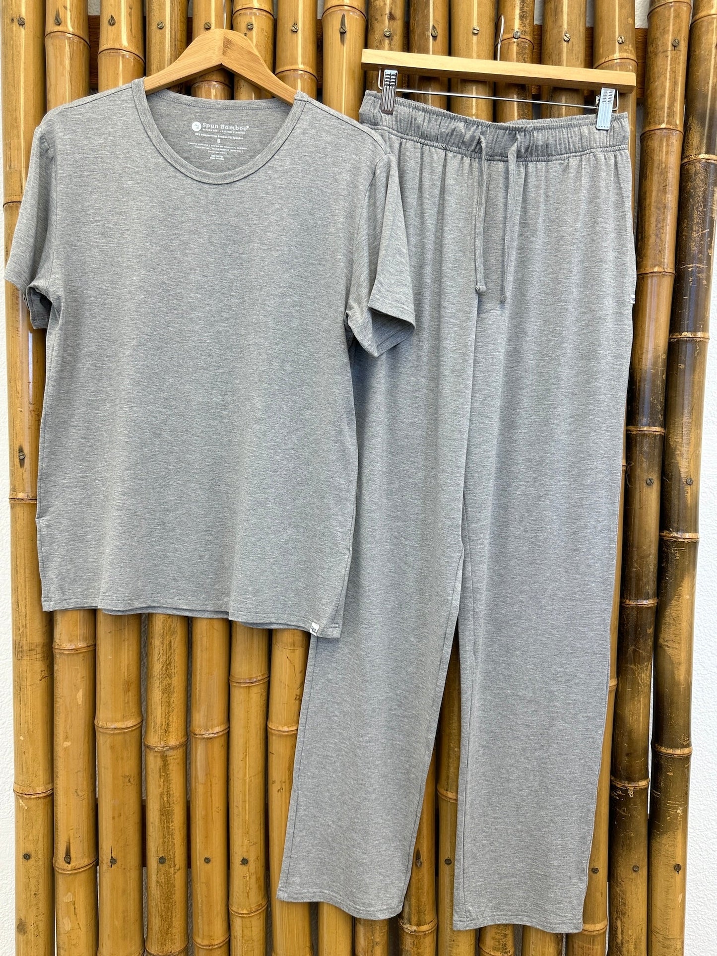 Men's Soft Bamboo Pajama Set - Short Sleeve Top & Pants