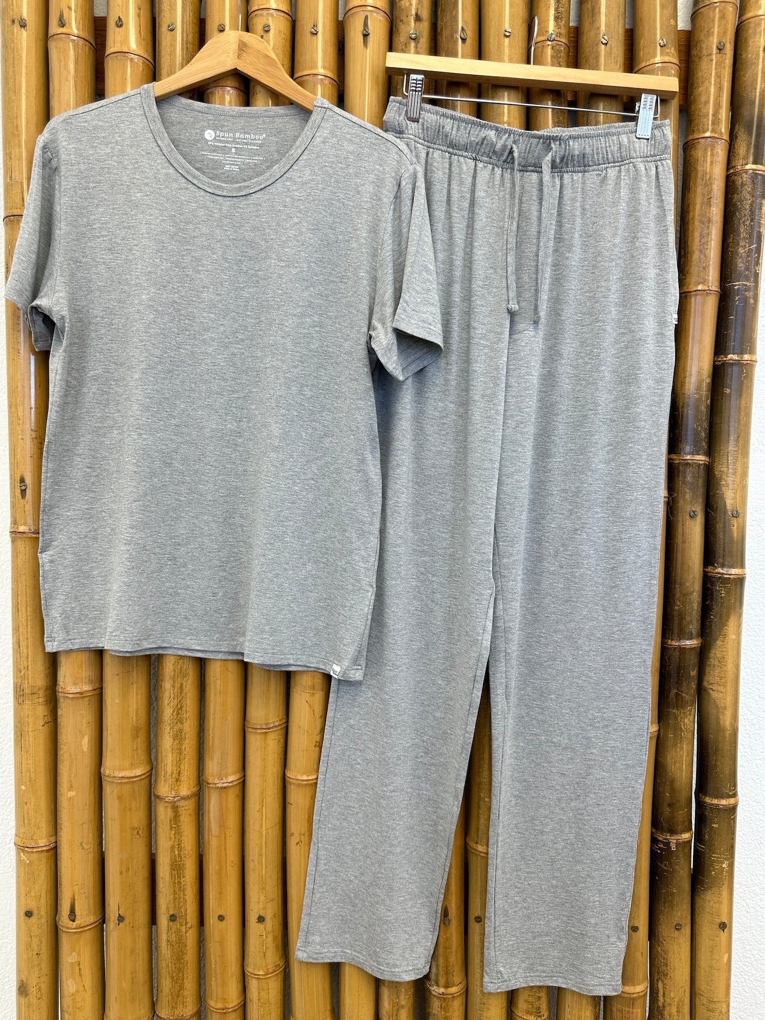 Men's Soft Bamboo Pajama Set - Short Sleeve Top & Pants
