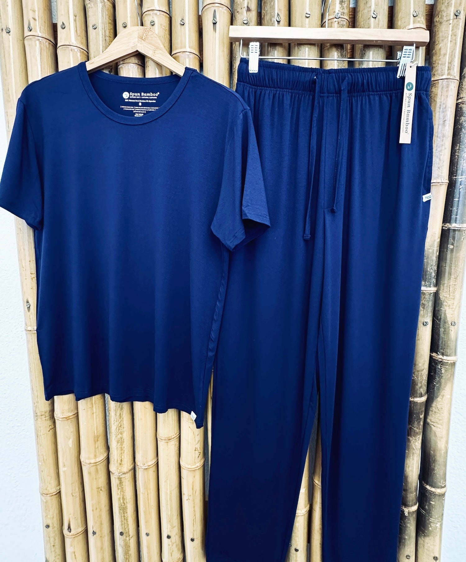 Men's Soft Bamboo Pajama Set - Short Sleeve Top & Pants
