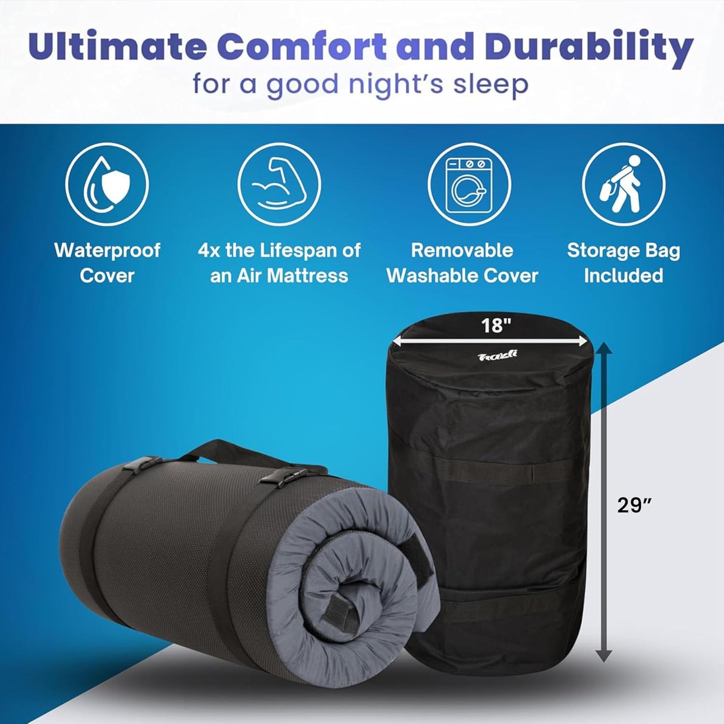 Home Bed Comfort with the Matrix Air-Cell Memory Foam Camping Mattress