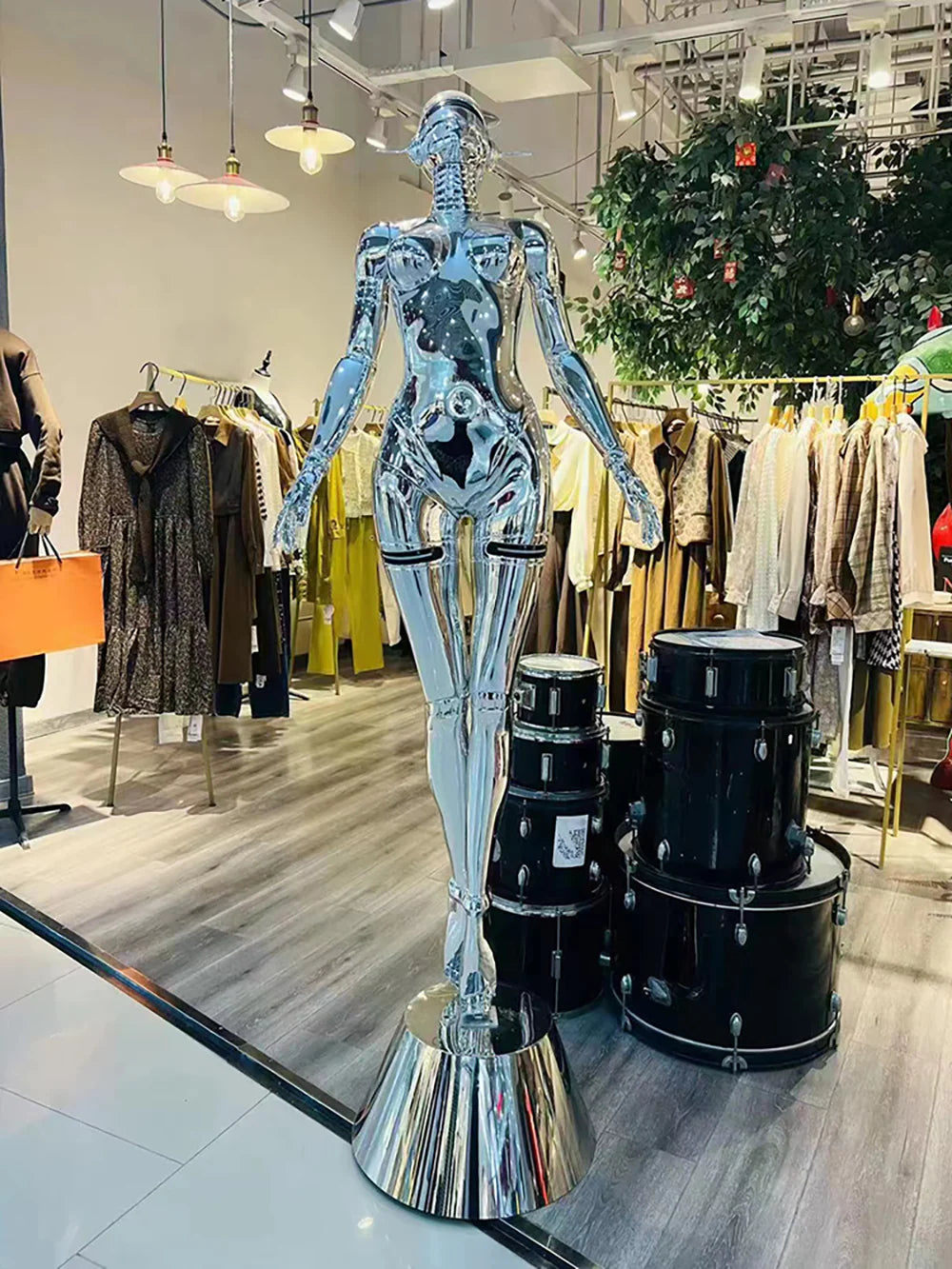 Mechanical Technology Goddess Sculpture Floor Lamp