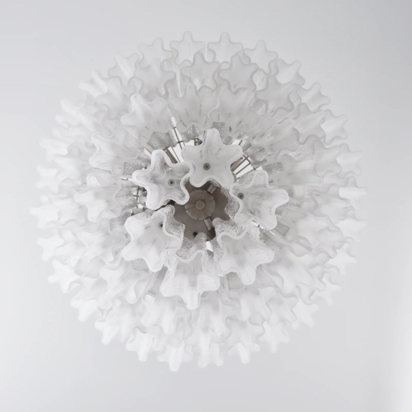 Murano White Glass Tubes Chandelier