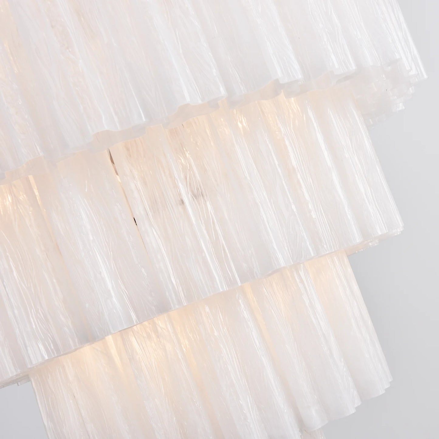 Murano White Glass Tubes Chandelier