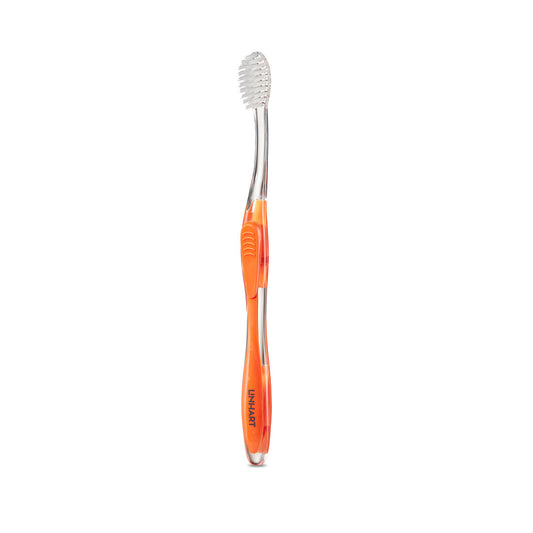 Nano-Silver Toothbrush with an orange handle and soft bristles for effective cleaning and antibacterial protection.