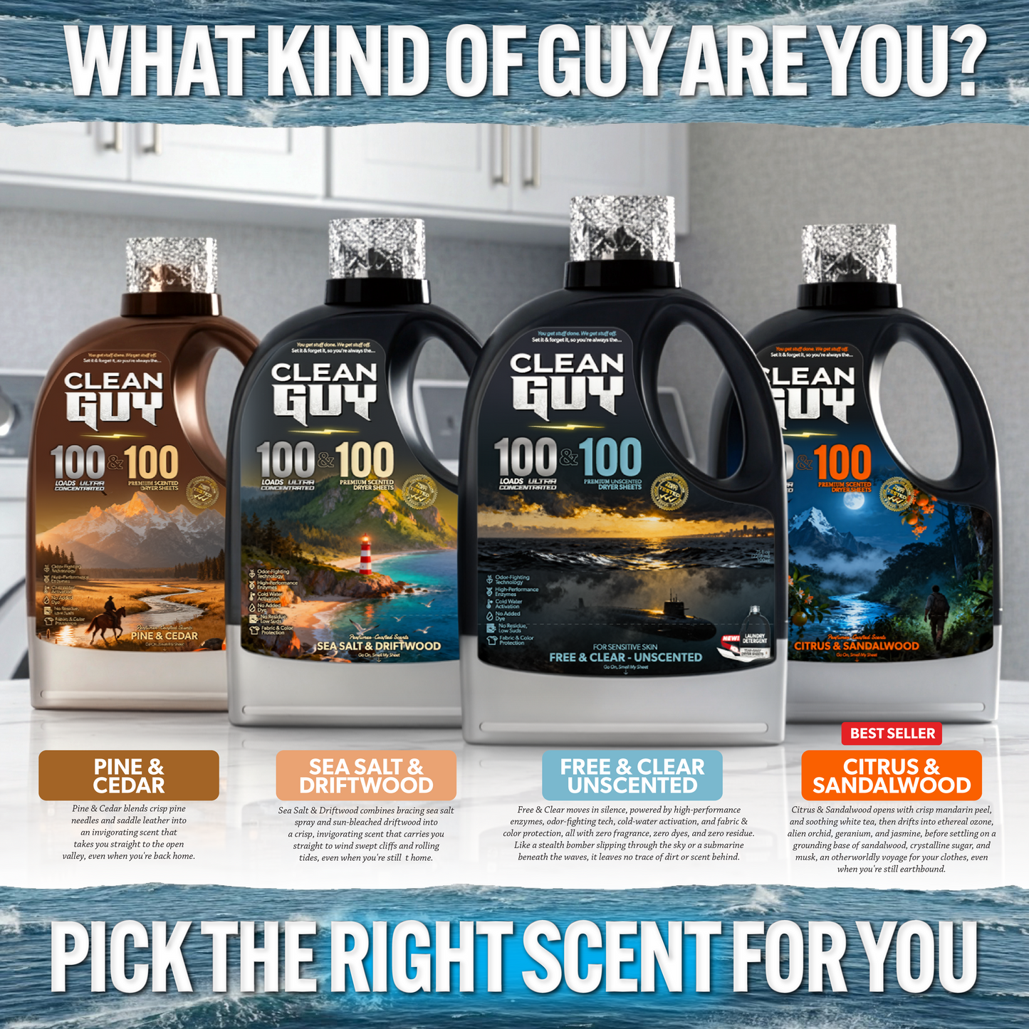 Heavy Duty Premium Laundry Detergent + Built-In Dryer Sheets