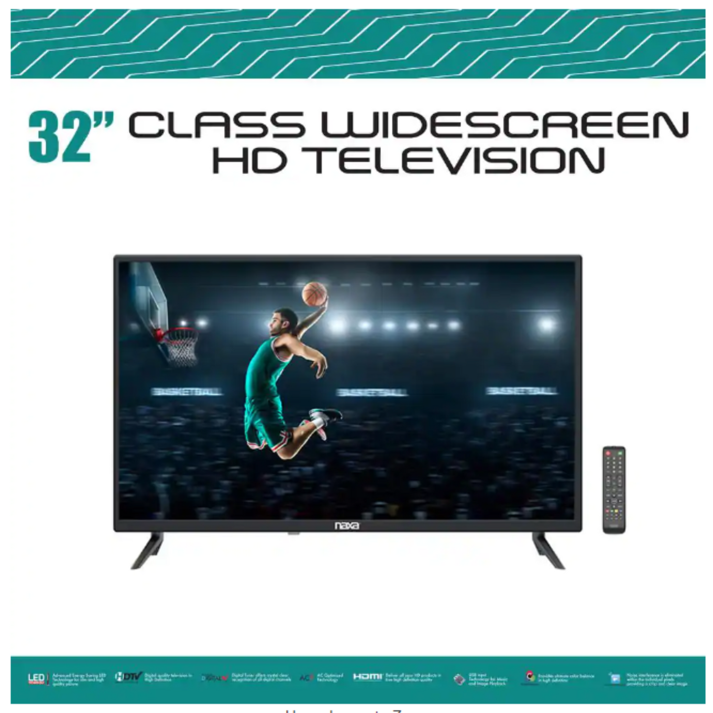 Naxa 32” Class 720p Widescreen LED HD Television w Built-In Digital ATSC Tuner (NT-3206)