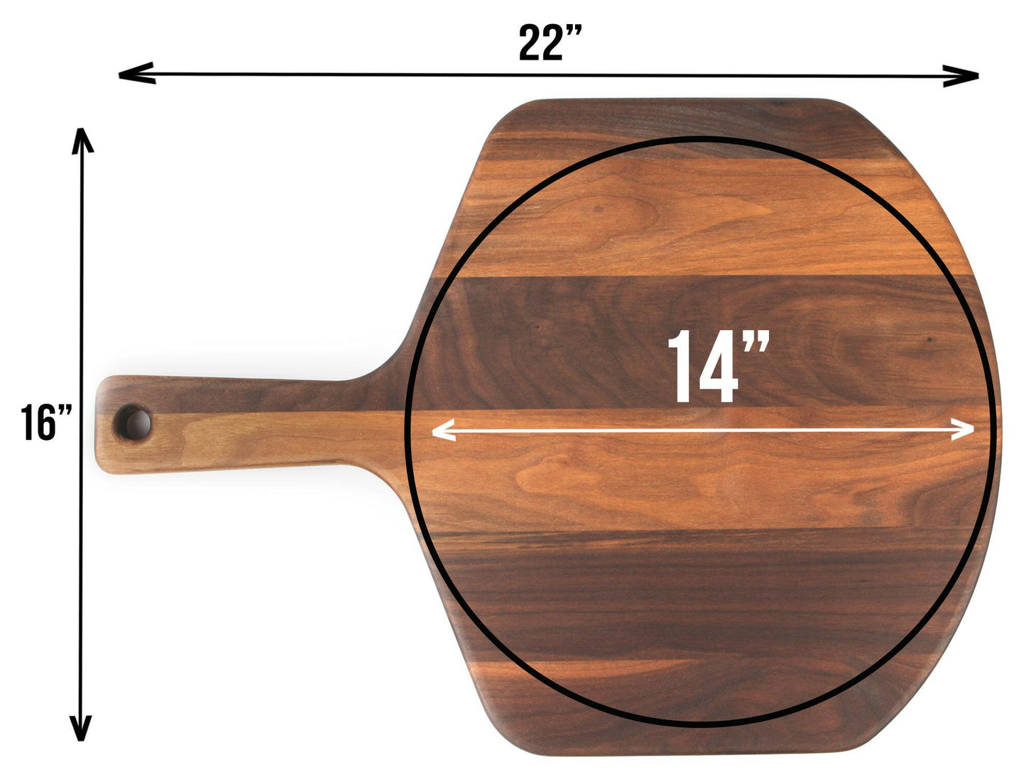 Walnut Pizza Peel 22" x 16", Pizza Paddle, Pizza Board