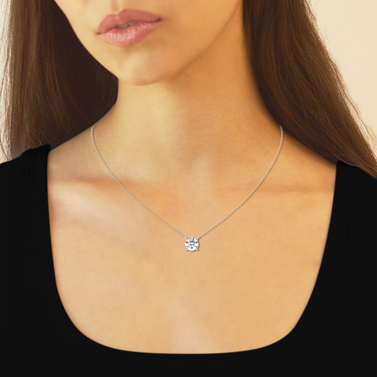 2.00 CTW Lab Grown Round F/G VS1 Diamond Floating Solitaire Pendant