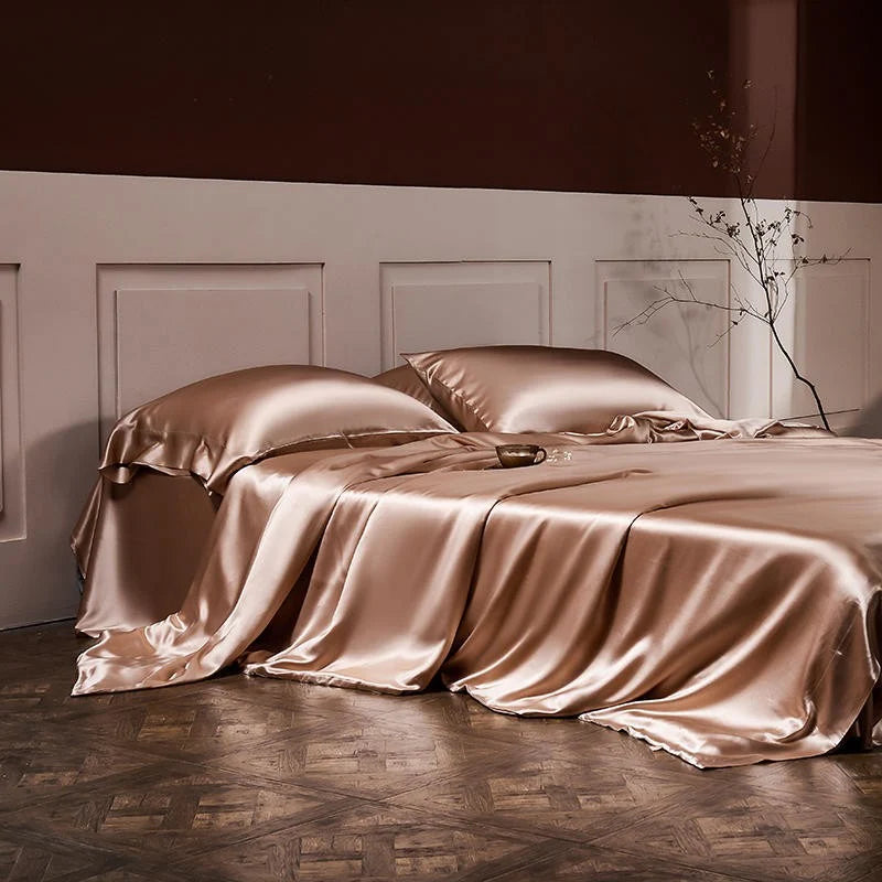 Royalis Rose Gold Luxury Pure Mulberry Silk Bedding Set | 3CARATS