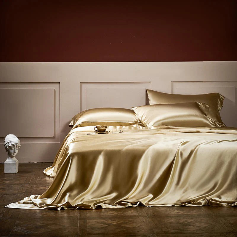 Royalis Rose Gold Luxury Pure Mulberry Silk Bedding Set | 3CARATS