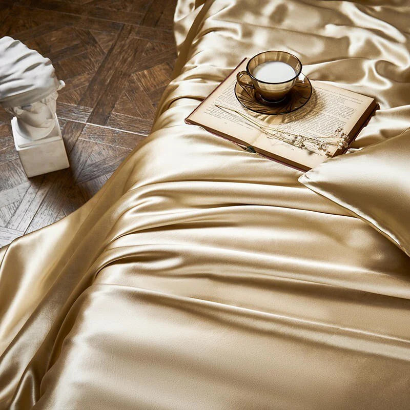 Royalis Rose Gold Luxury Pure Mulberry Silk Bedding Set | 3CARATS
