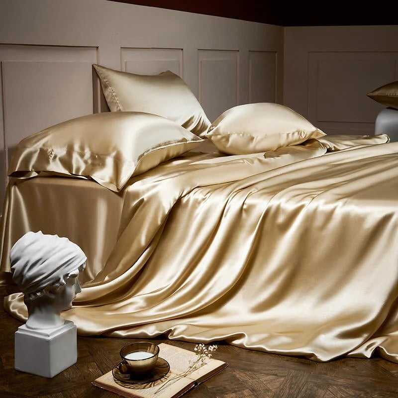 Royalis Rose Gold Luxury Pure Mulberry Silk Bedding Set | 3CARATS