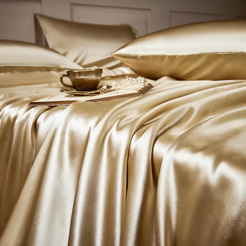 Royalis Rose Gold Luxury Pure Mulberry Silk Bedding Set | 3CARATS