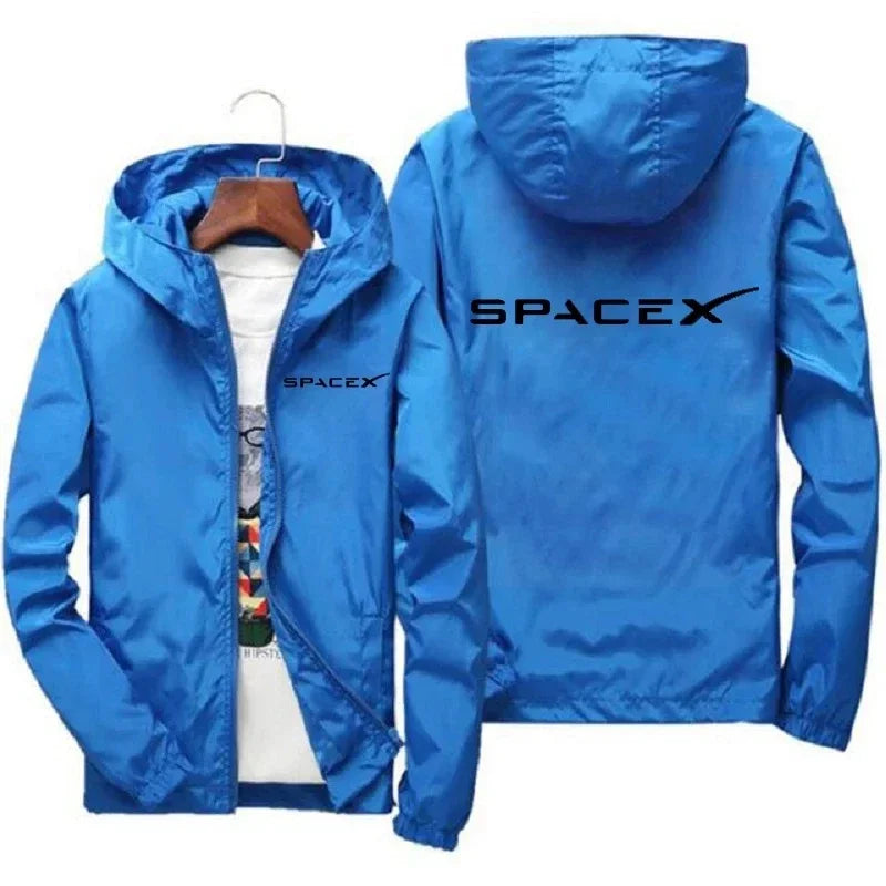 Men's Space X Logo Hoodies - Lightweight Zip Jacket