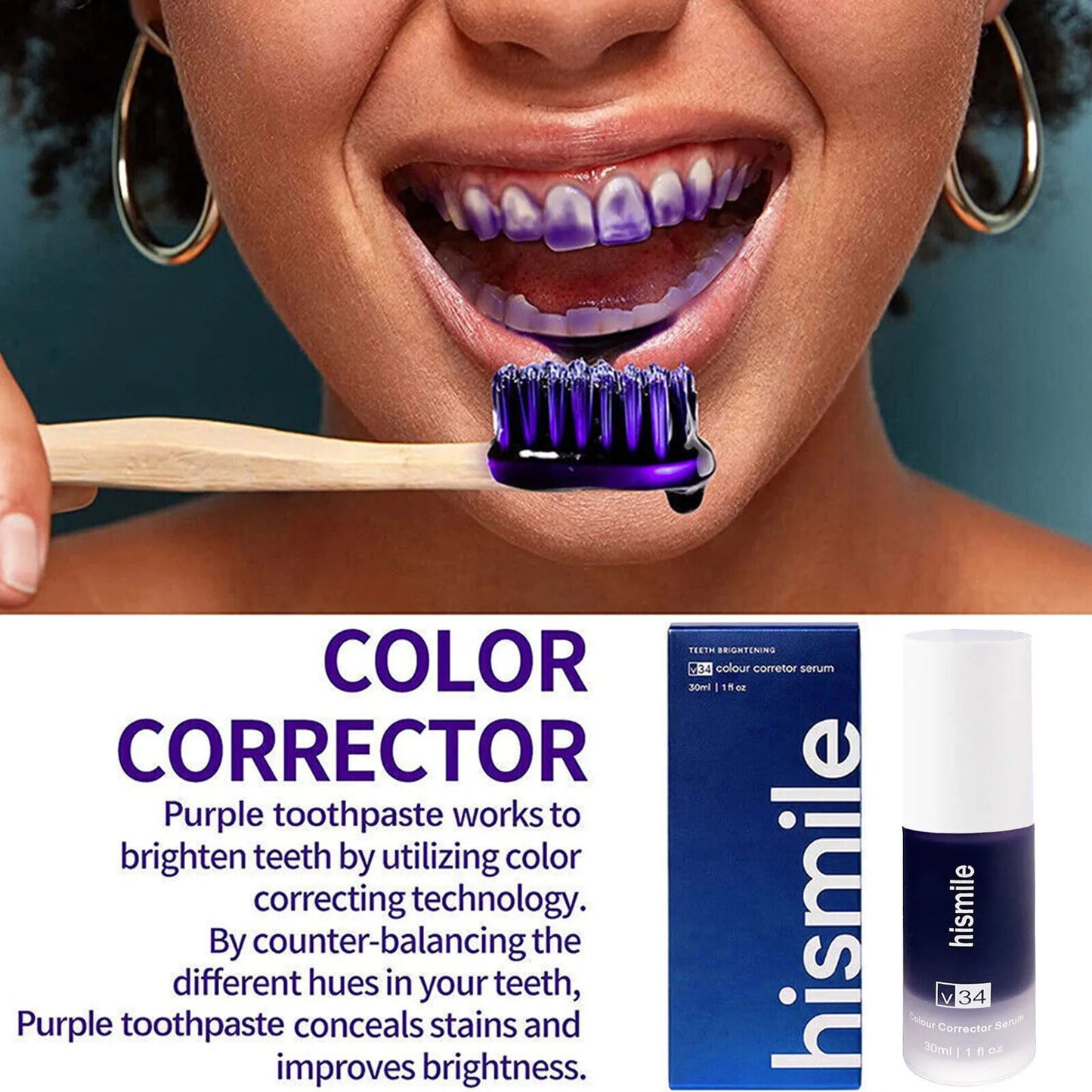 30ml Purple Teeth Whitening Purple Toothpaste