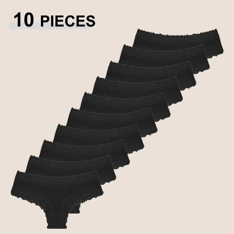 10PCS/Set Women Lace Cotton Panties