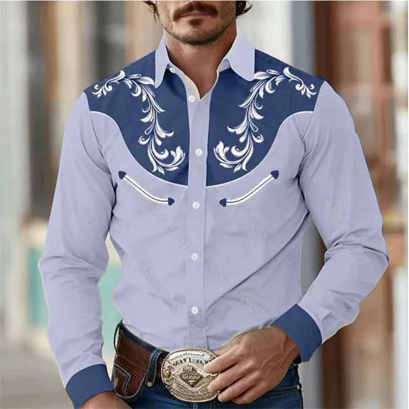 Men Shirt - Floral Retro Western Style for Every Season