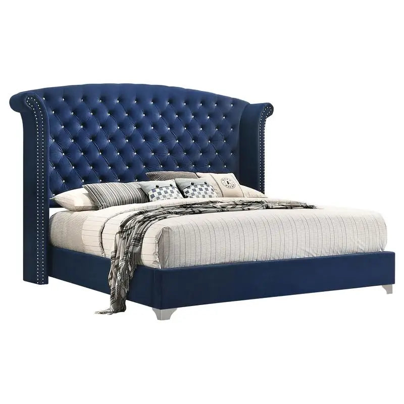 Bedroom Set - Elegant Pacific Blue 5-Piece Eastern King Bedroom Set