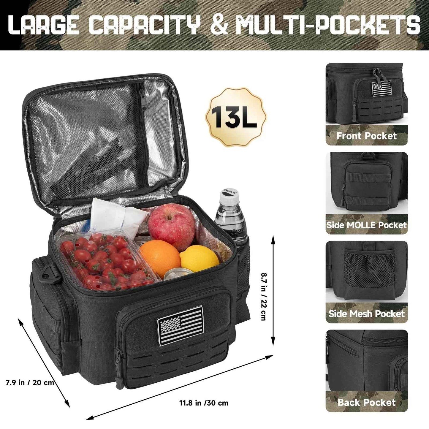 13L (3.4 Gal) Tactical Insulated Cooler Bag