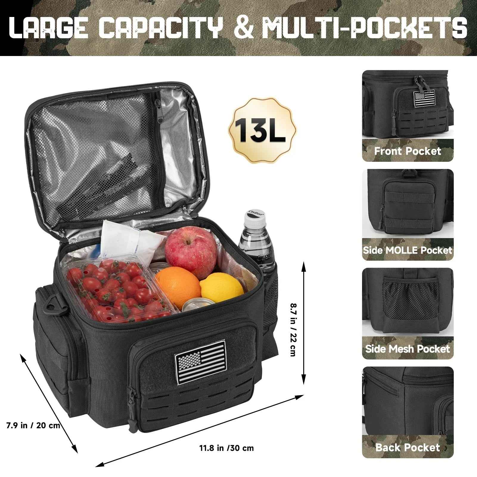 13L (3.4 Gal) Tactical Insulated Cooler Bag