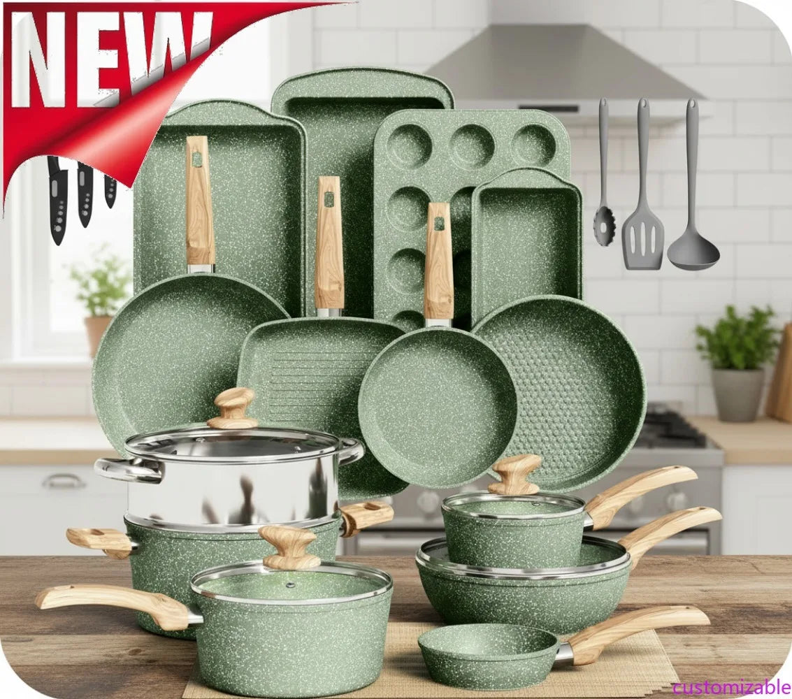30-Piece Non-Stick Granite Cookware Set – Essential Cookware Set for Every Kitchen