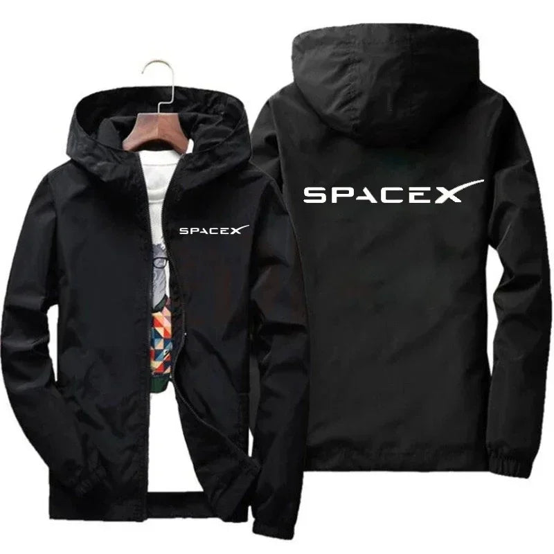 Men's Space X Logo Hoodies - Lightweight Zip Jacket