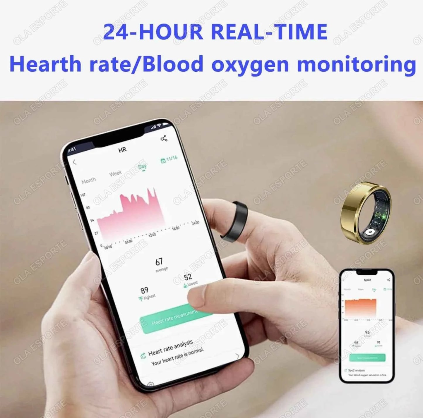 2026 Smart Ring Blood Pressure Heart Rate Sleep Monitoring Smart Ring