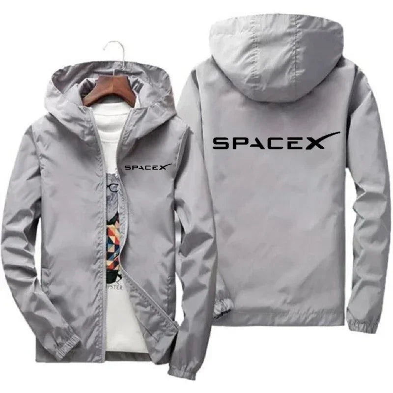 Men's Space X Logo Hoodies - Lightweight Zip Jacket