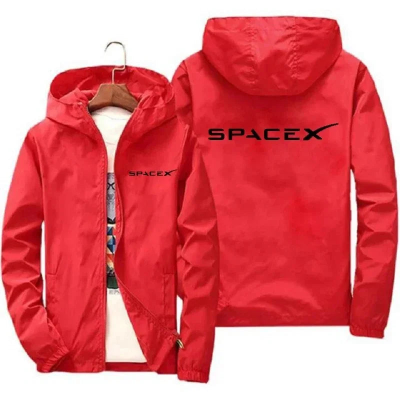Men's Space X Logo Hoodies - Lightweight Zip Jacket