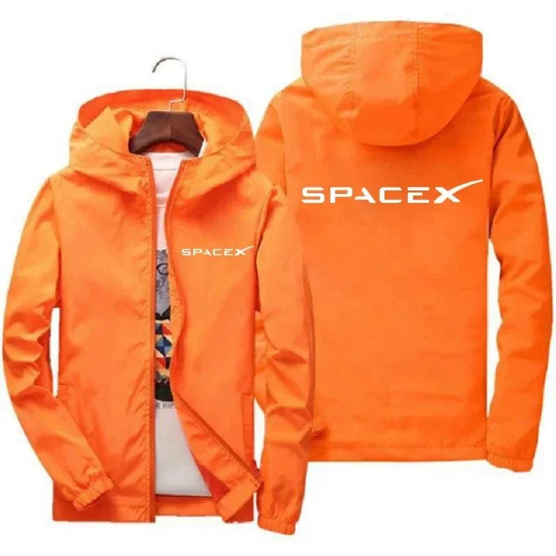 Men's Space X Logo Hoodies - Lightweight Zip Jacket