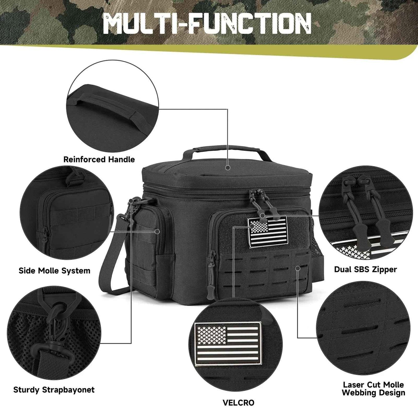 13L (3.4 Gal) Tactical Insulated Cooler Bag