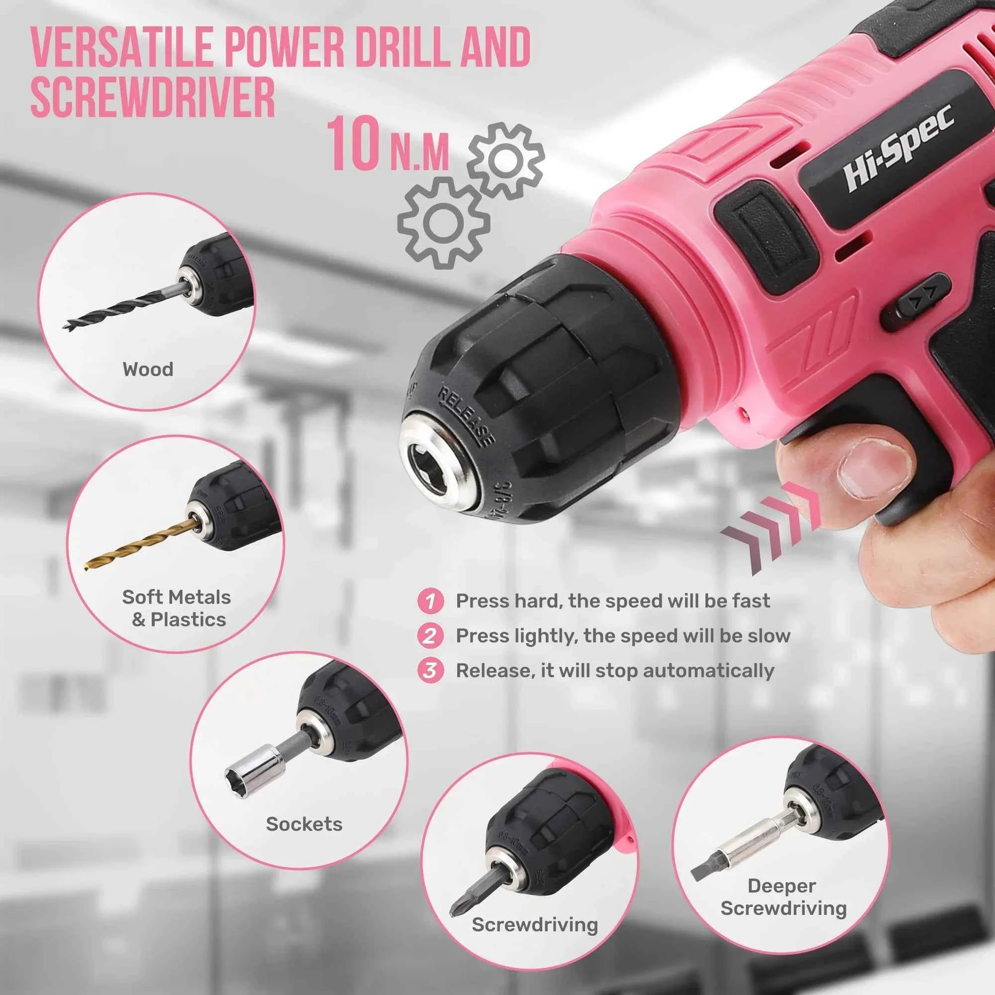 133-Piece Pink Power Tool Set