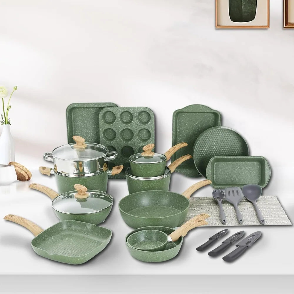 30-Piece Non-Stick Granite Cookware Set – Essential Cookware Set for Every Kitchen