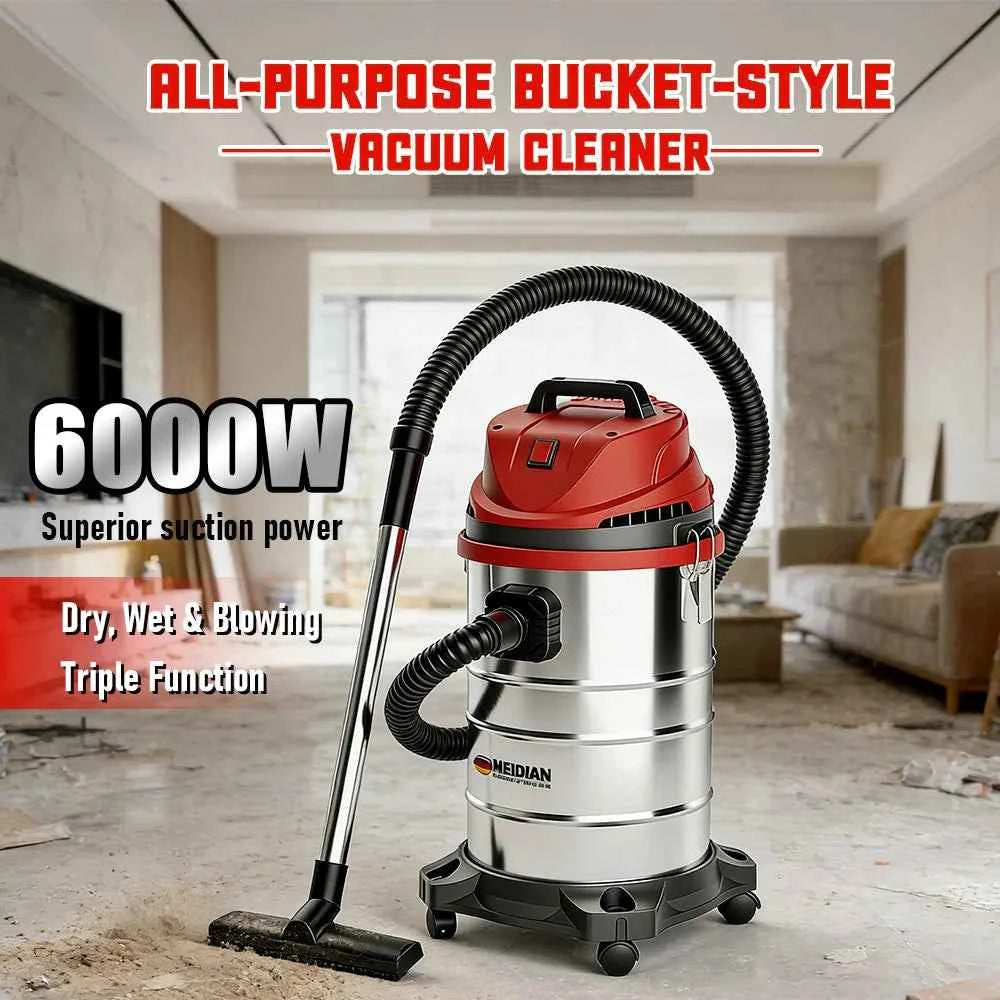 30L/45L Industrial Wet Dry Vacuum Cleaner High Power Vacuum Tool for Car Wash, Home Use, Grout Cleaning & Commercial Cleaning