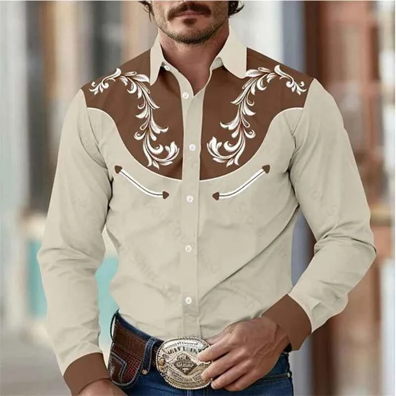 Men Shirt - Floral Retro Western Style for Every Season