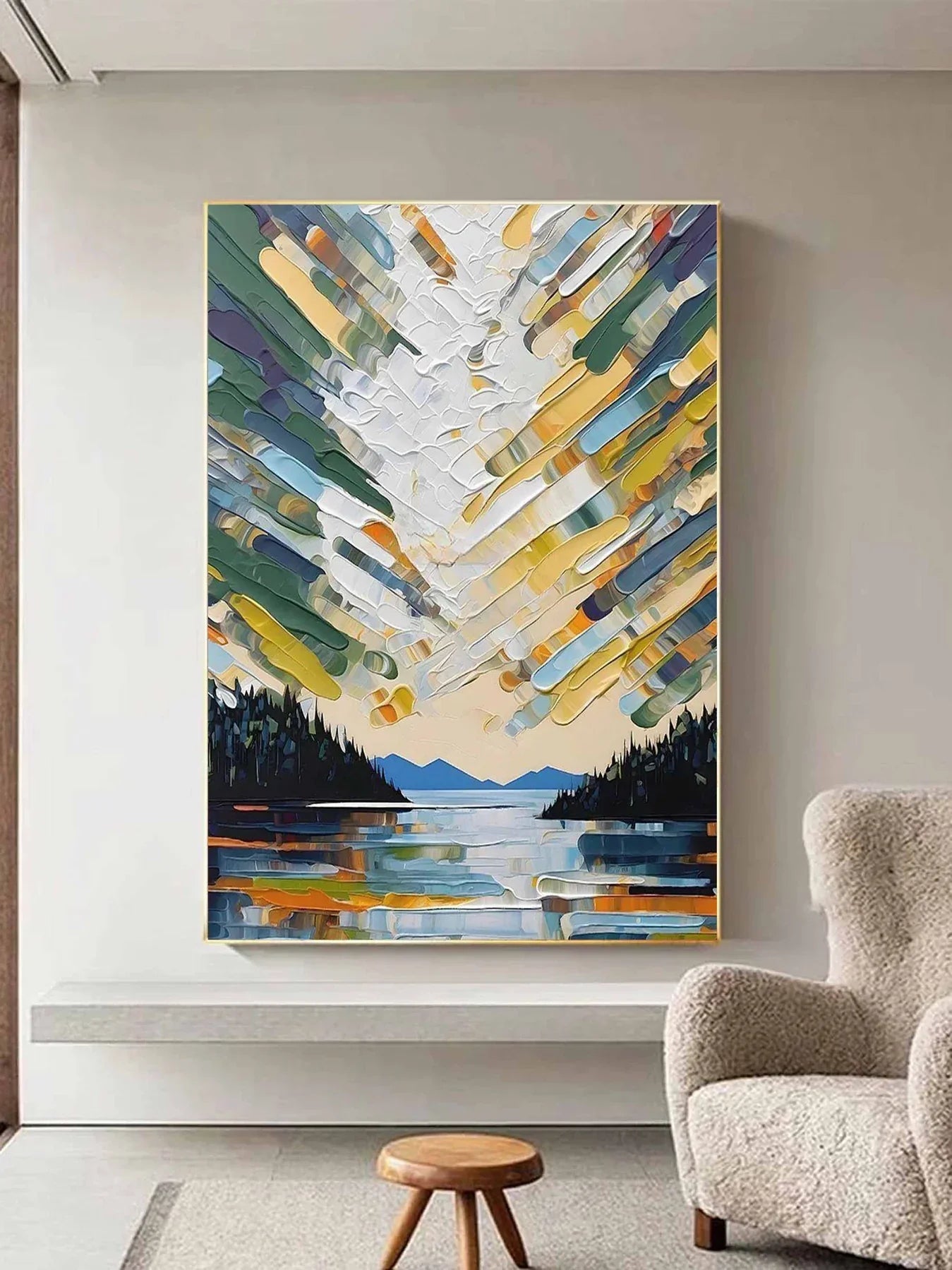 Colorful Handmade Oil Painting Wall Art 3D Large Colored Painting