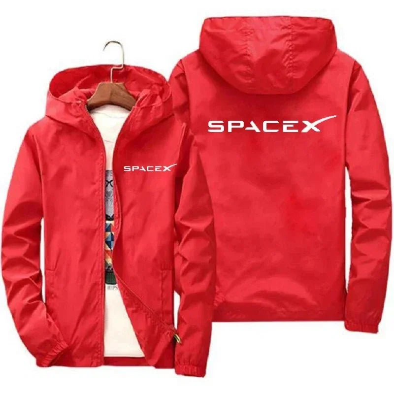 Men's Space X Logo Hoodies - Lightweight Zip Jacket