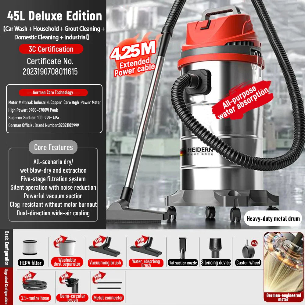 30L/45L Industrial Wet Dry Vacuum Cleaner