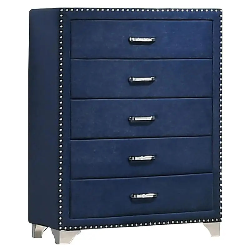 Bedroom Set - Elegant Pacific Blue 5-Piece Eastern King Bedroom Set