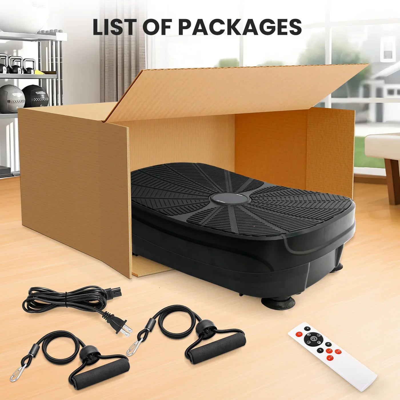 Vibration Plate Whole-Body Workout Machine with Resistance Bands