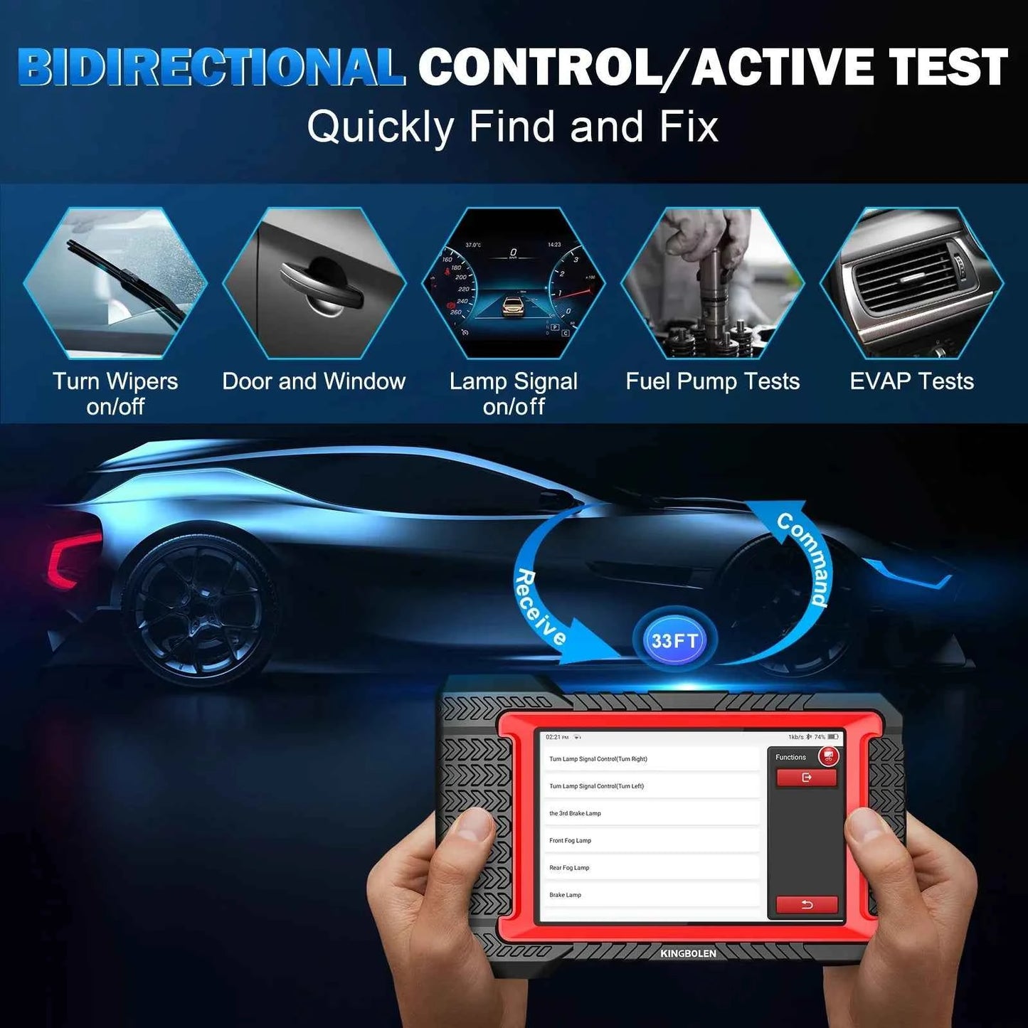 OBD2 Bluetooth Scanner 7-Inch